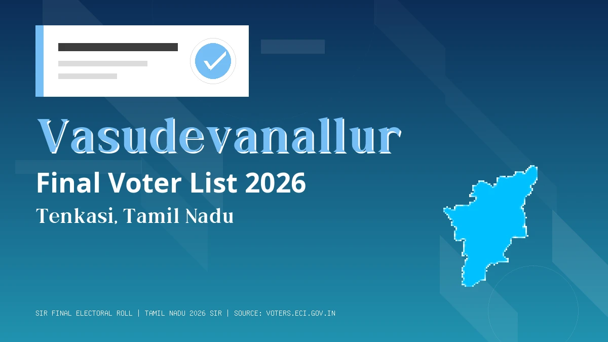 Vasudevanallur Final Voter List 2026 Tamil Nadu