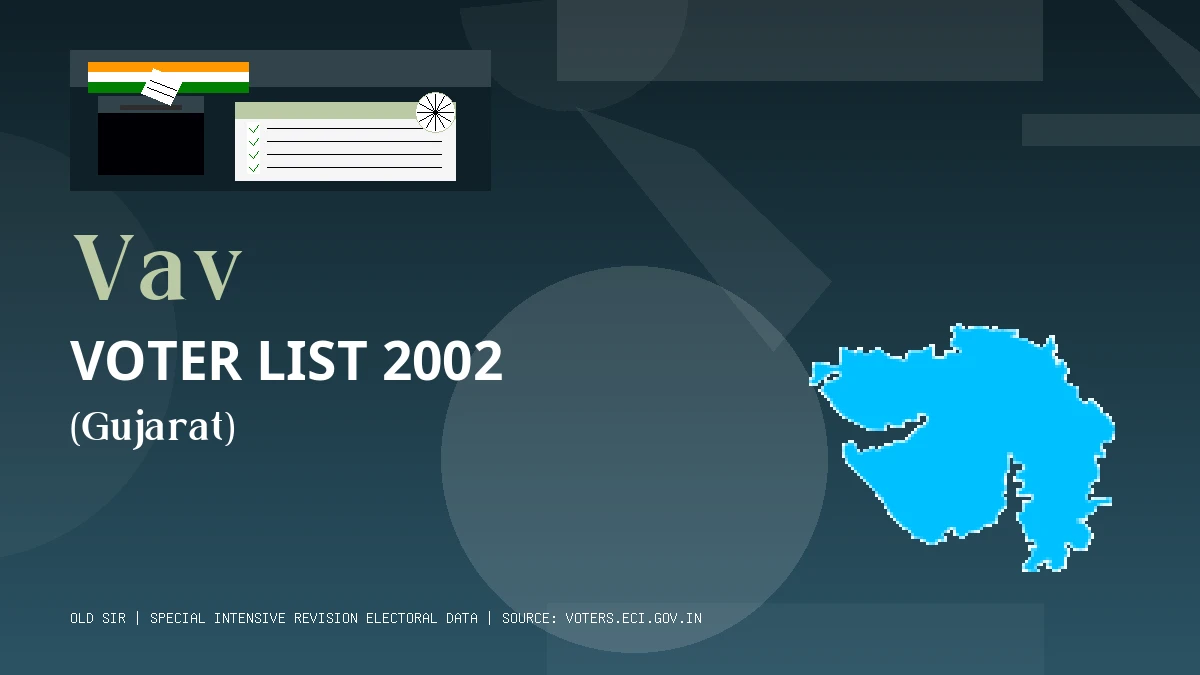 Vav Voter List 2002 PDF Download Gujarat