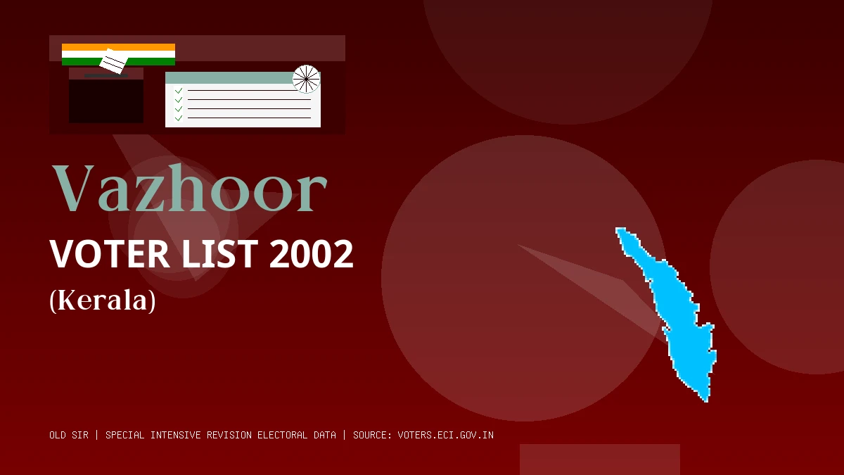 Vazhoor Voter List 2002 PDF Download Kerala