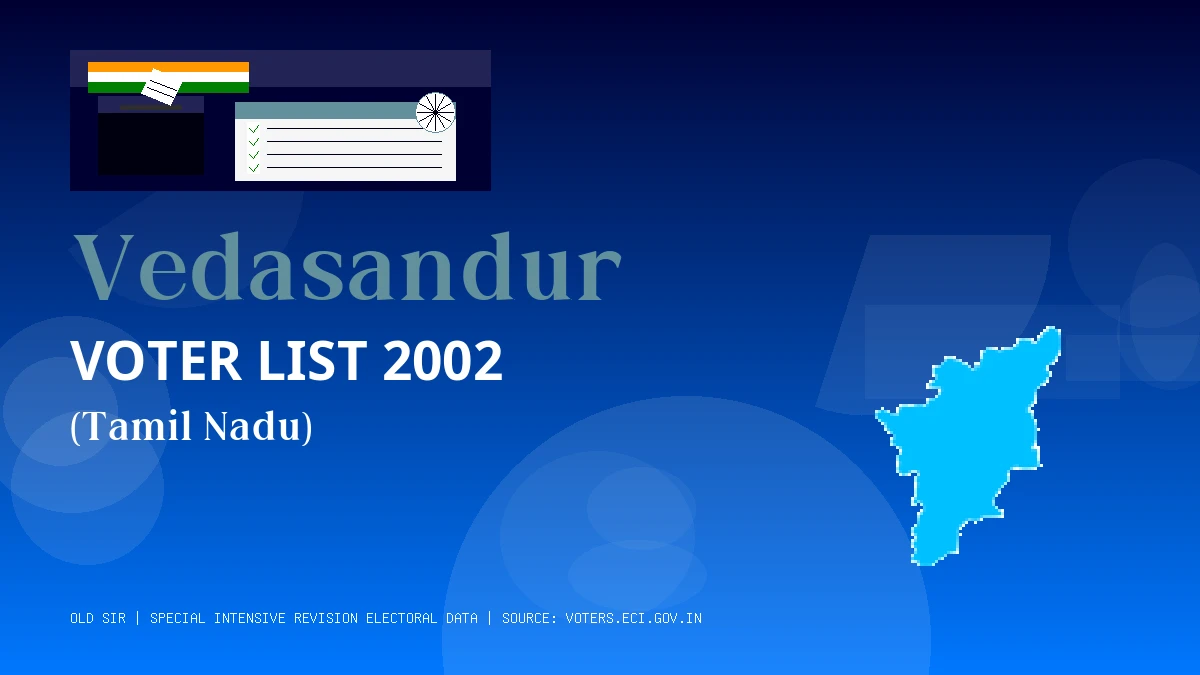 Vedasandur Voter List 2002 PDF Download Tamil Nadu