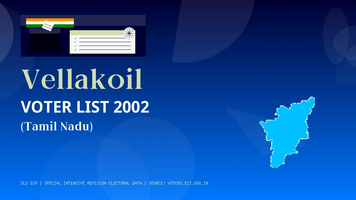 Vellakoil Voter List 2002 PDF Download Tamil Nadu