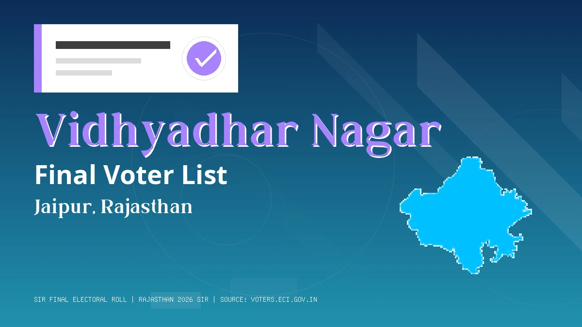Vidhyadhar Nagar Final Voter List Rajasthan