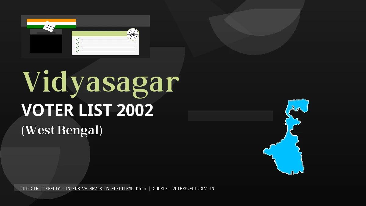 Vidyasagar Voter List 2002 PDF Download West Bengal