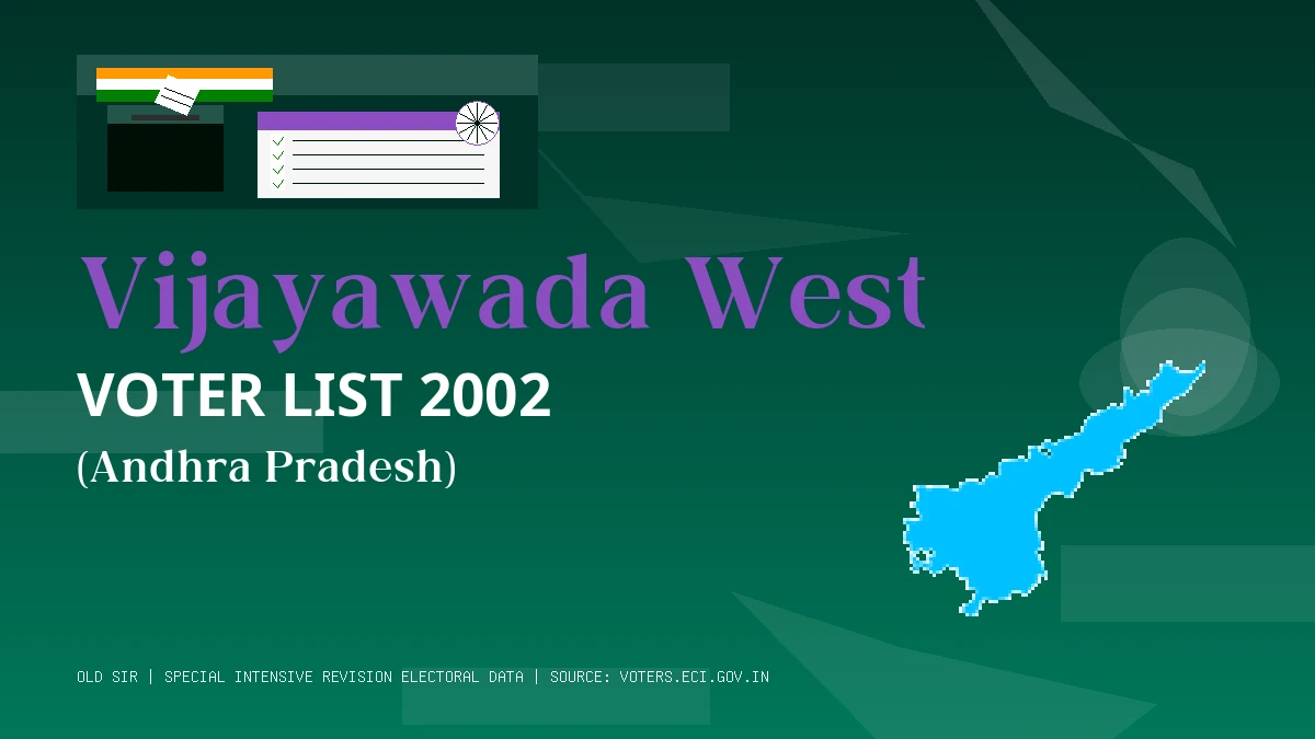 Vijayawada West Voter List 2002 PDF Download Andhra Pradesh