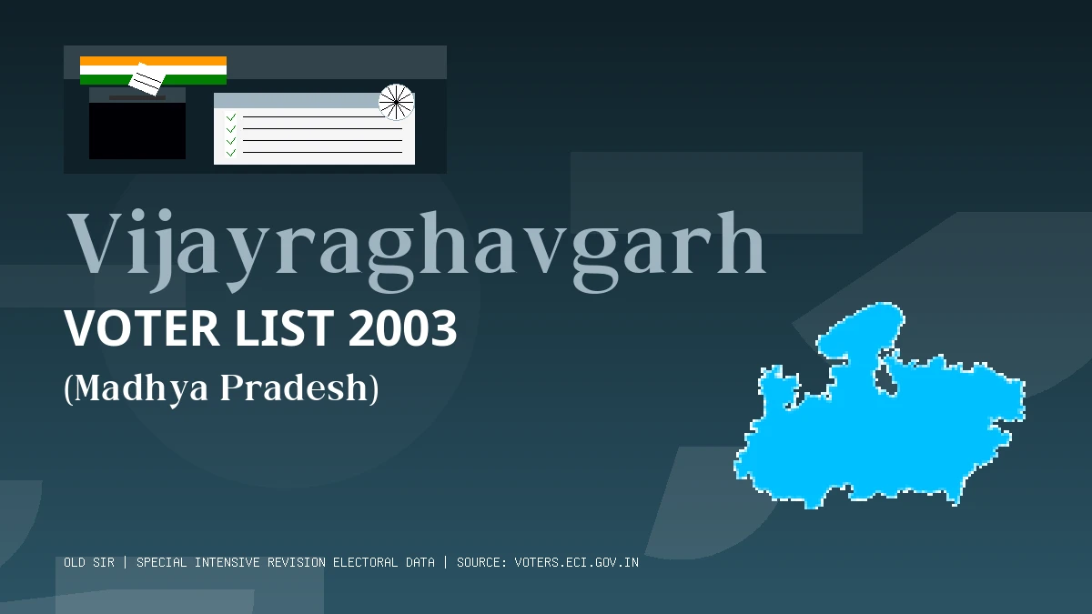 Vijayraghavgarh Voter List 2003 PDF Download Madhya Pradesh