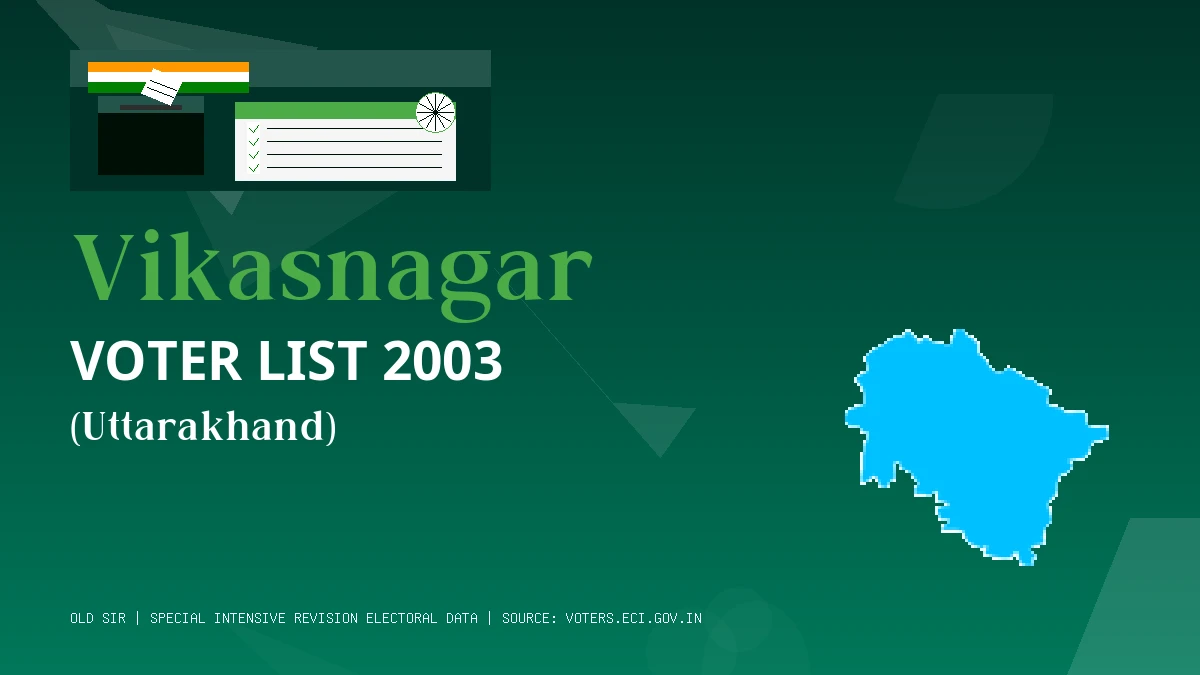 Vikasnagar Voter List 2003 PDF Download Uttarakhand