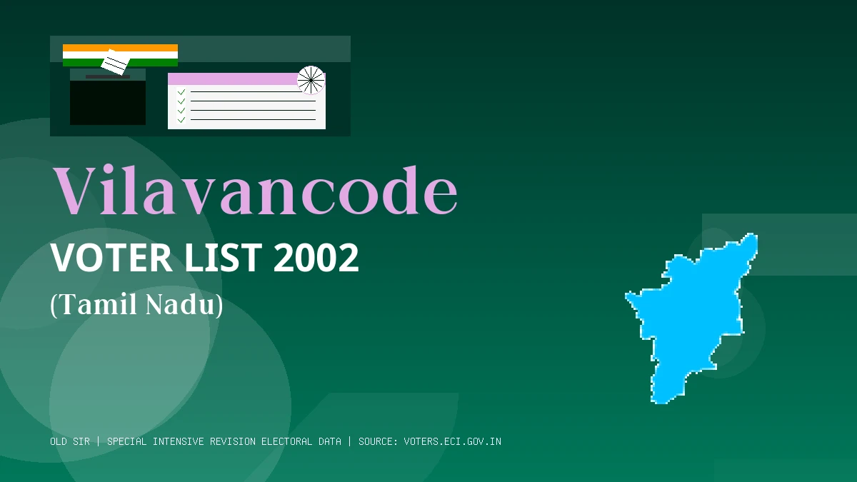 Vilavancode Voter List 2002 PDF Download Tamil Nadu