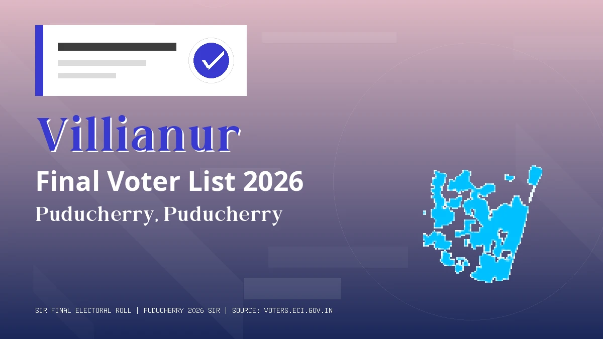 Villianur Final Voter List 2026 Puducherry