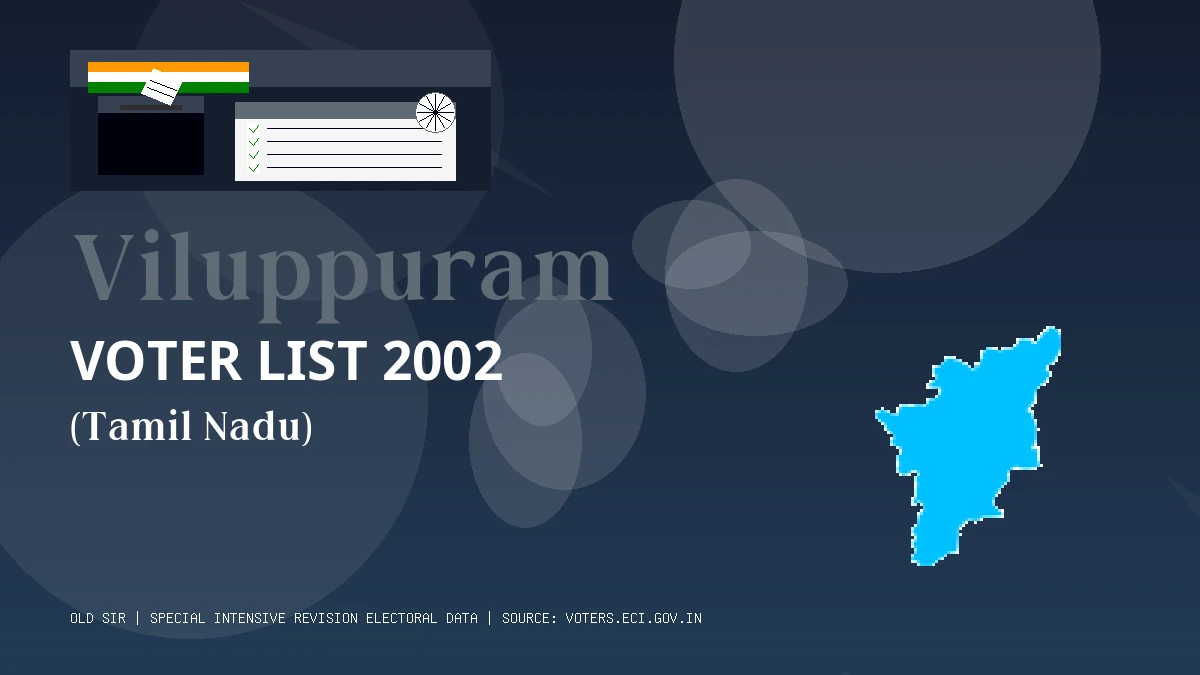 Viluppuram Voter List 2002 PDF Download Tamil Nadu