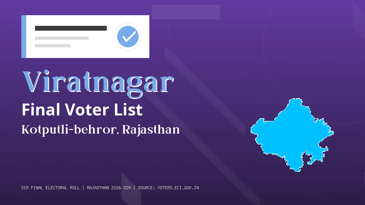 Viratnagar Final Voter List Rajasthan