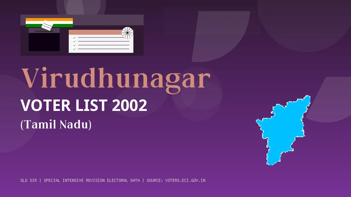 Virudhunagar Voter List 2002 PDF Download Tamil Nadu