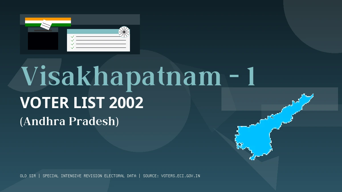 Visakhapatnam - 1 Voter List 2002 PDF Download Andhra Pradesh