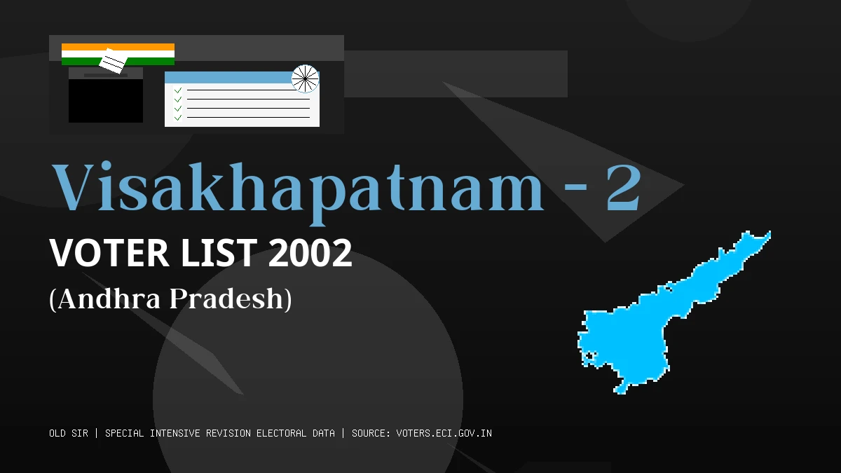 Visakhapatnam - 2 Voter List 2002 PDF Download Andhra Pradesh