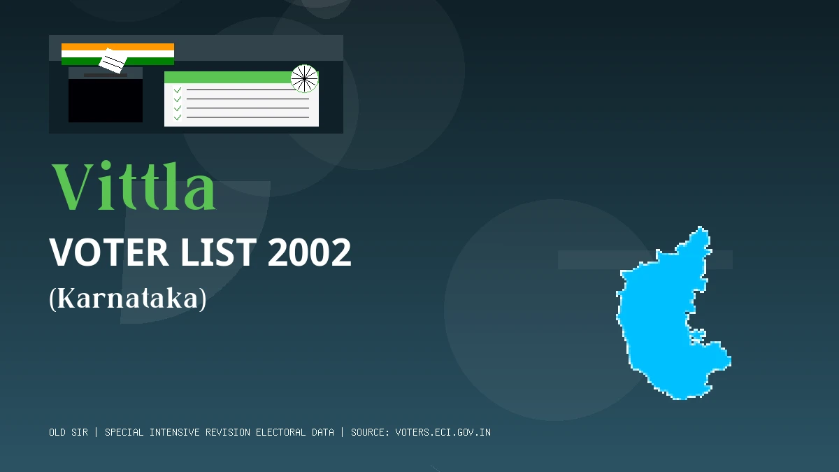 Vittla Voter List 2002 PDF Download Karnataka