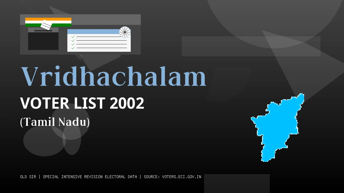Vridhachalam Voter List 2002 PDF Download Tamil Nadu