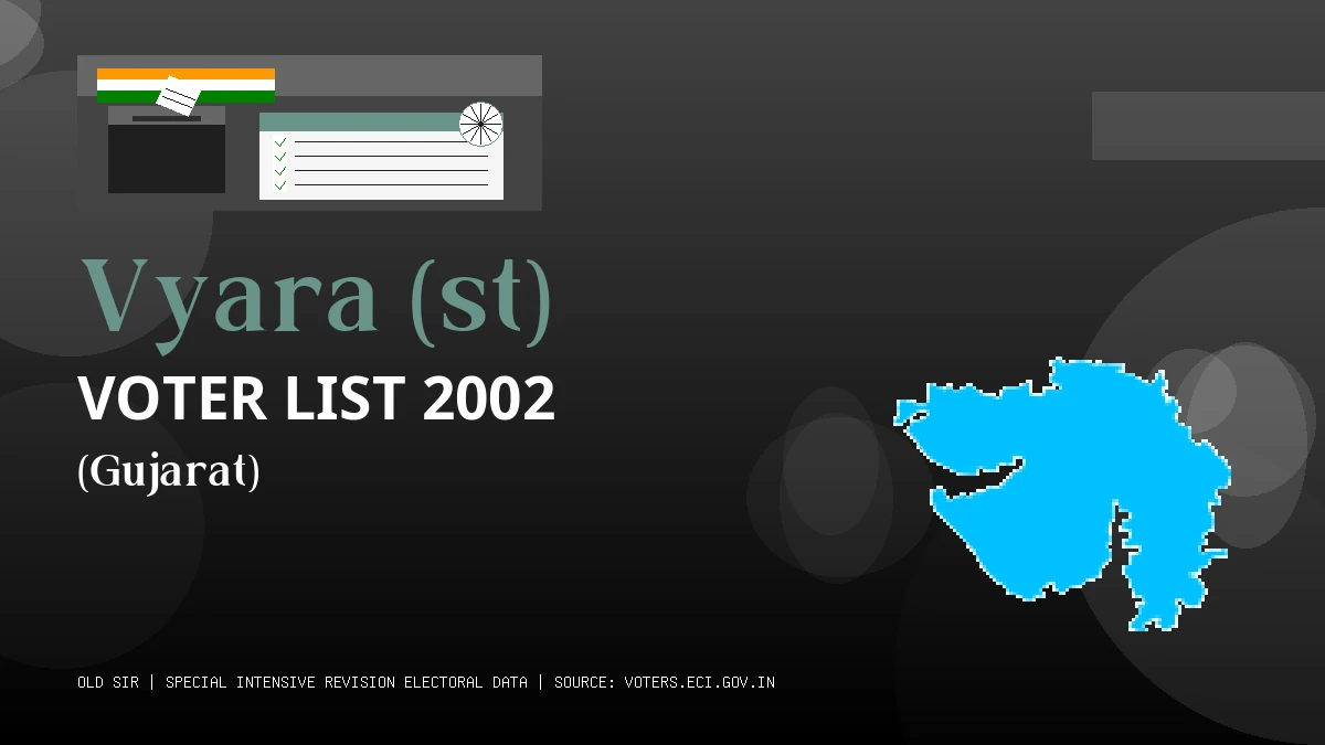 Vyara (st) Voter List 2002 PDF Download Gujarat
