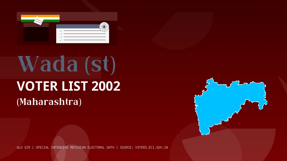 Wada (st) Voter List 2002 PDF Download Maharashtra