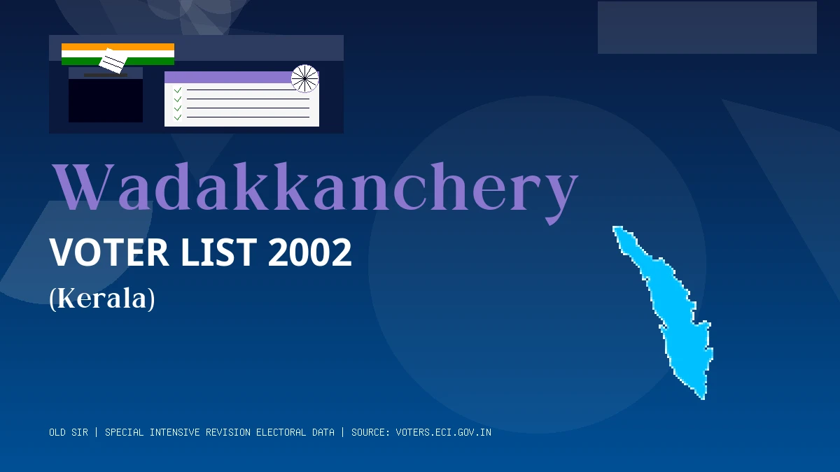 Wadakkanchery Voter List 2002 PDF Download Kerala