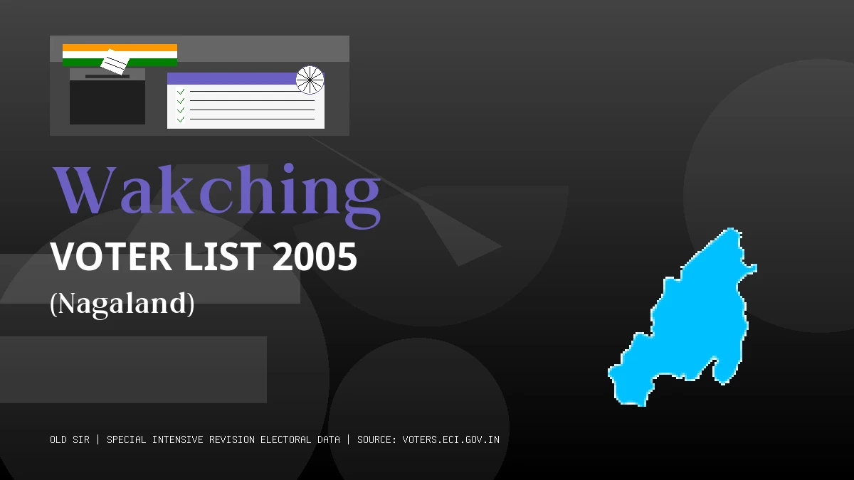 Wakching Voter List 2005 PDF Download Nagaland