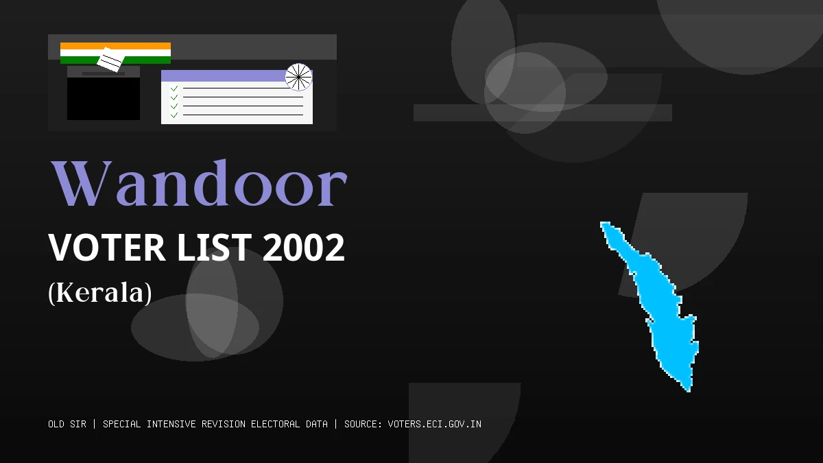Wandoor Voter List 2002 PDF Download Kerala