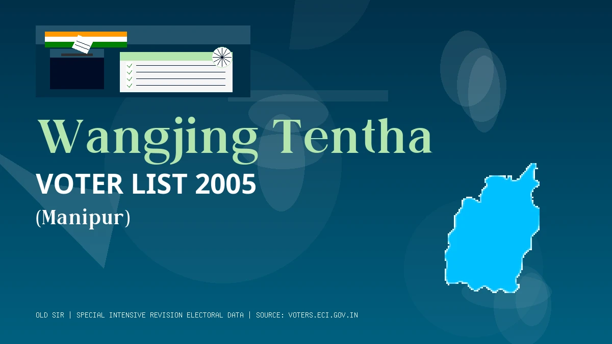 Wangjing Tentha Voter List 2005 PDF Download Manipur