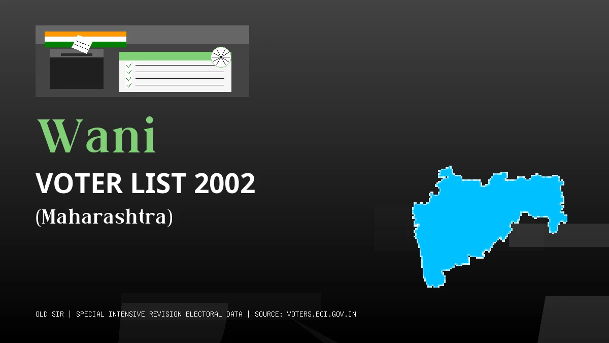 Wani Voter List 2002 PDF Download Maharashtra