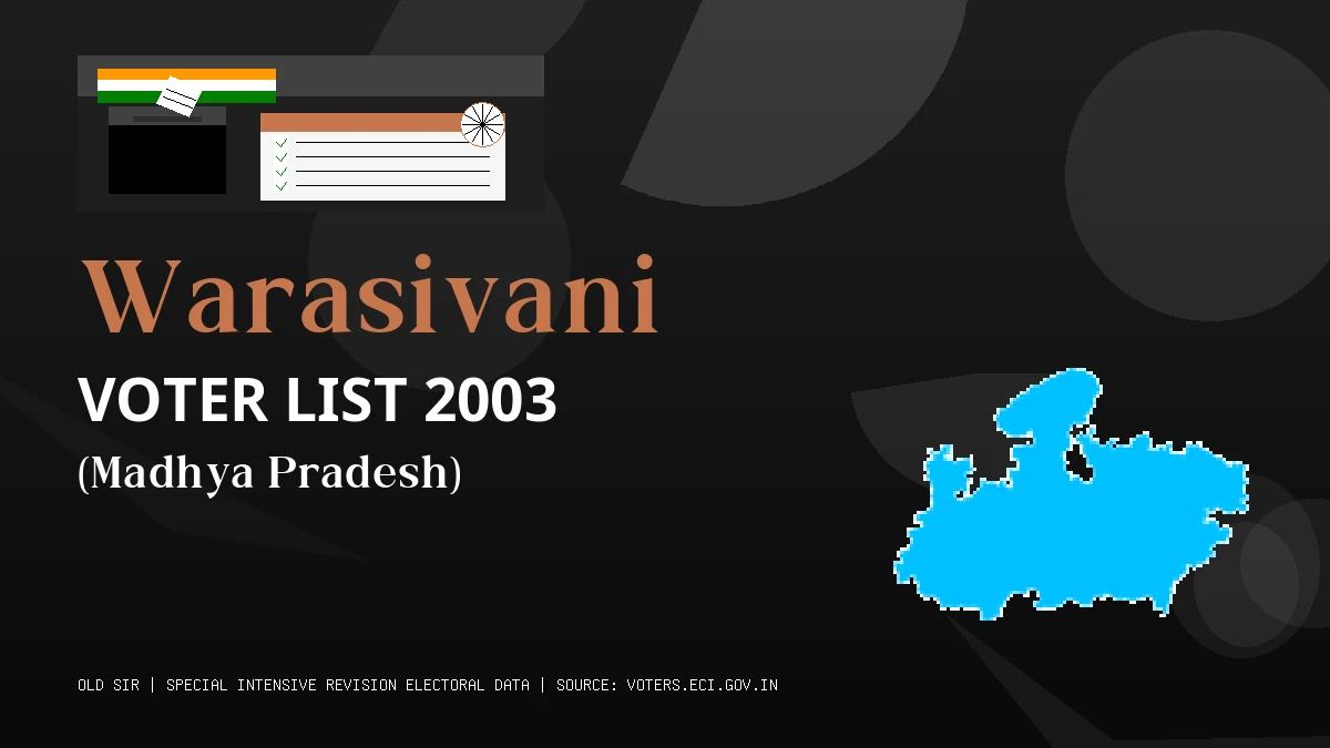 Warasivani Voter List 2003 PDF Download Madhya Pradesh