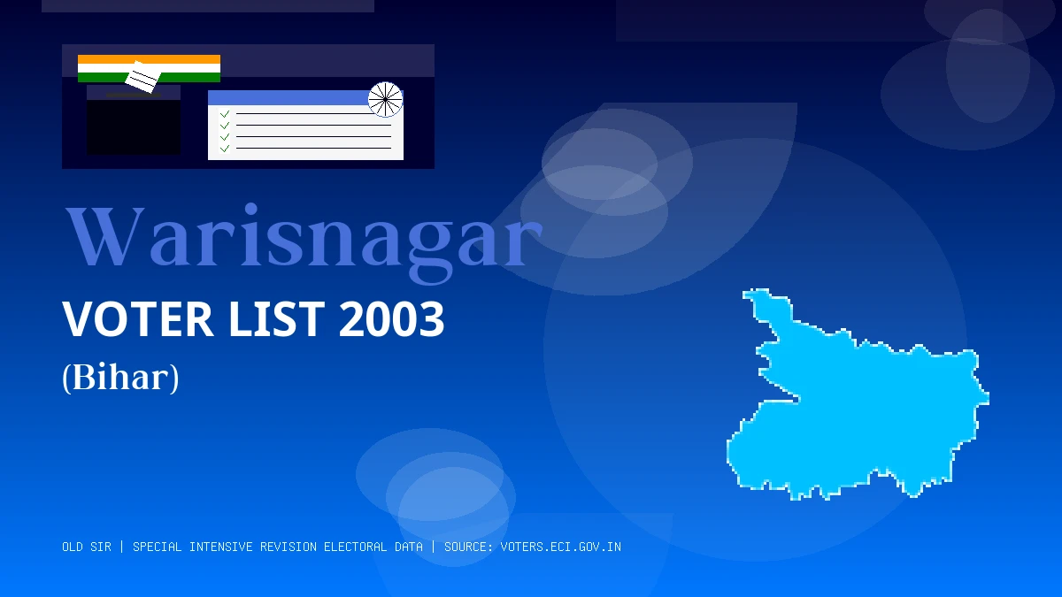 Warisnagar Voter List 2003 PDF Download Bihar