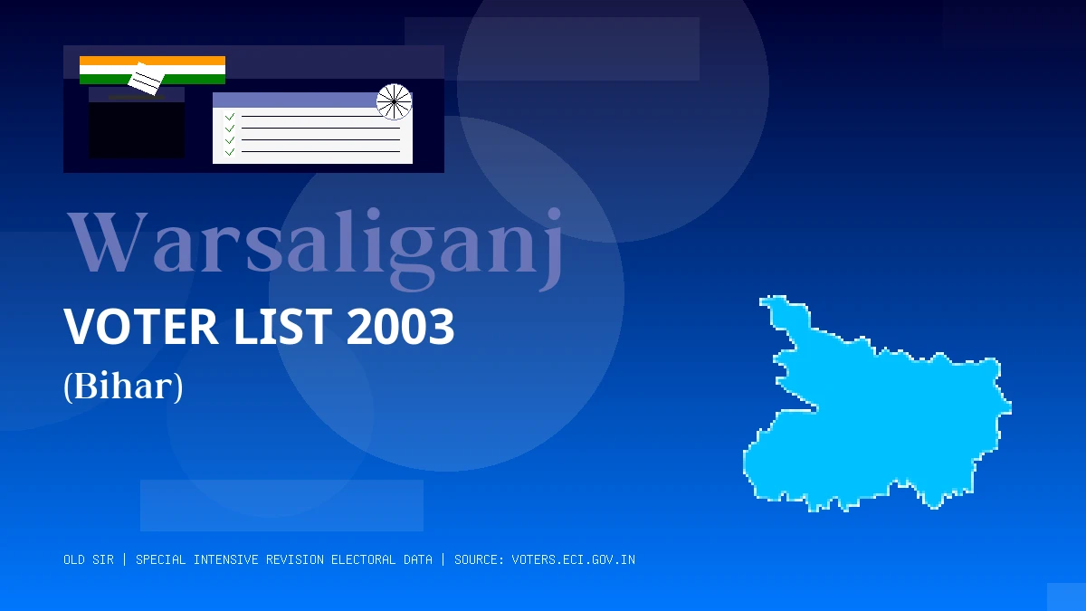 Warsaliganj Voter List 2003 PDF Download Bihar