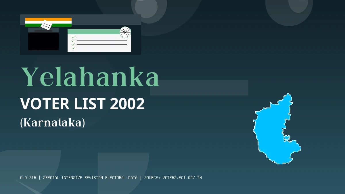 Yelahanka Voter List 2002 PDF Download Karnataka