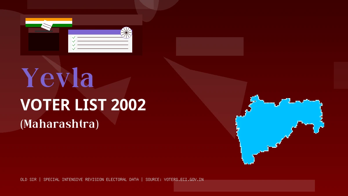 Yevla Voter List 2002 PDF Download Maharashtra