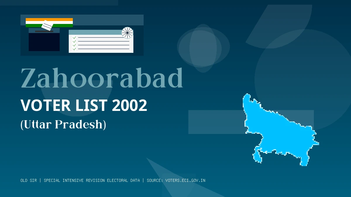 Zahoorabad Voter List 2002 PDF Download Uttar Pradesh