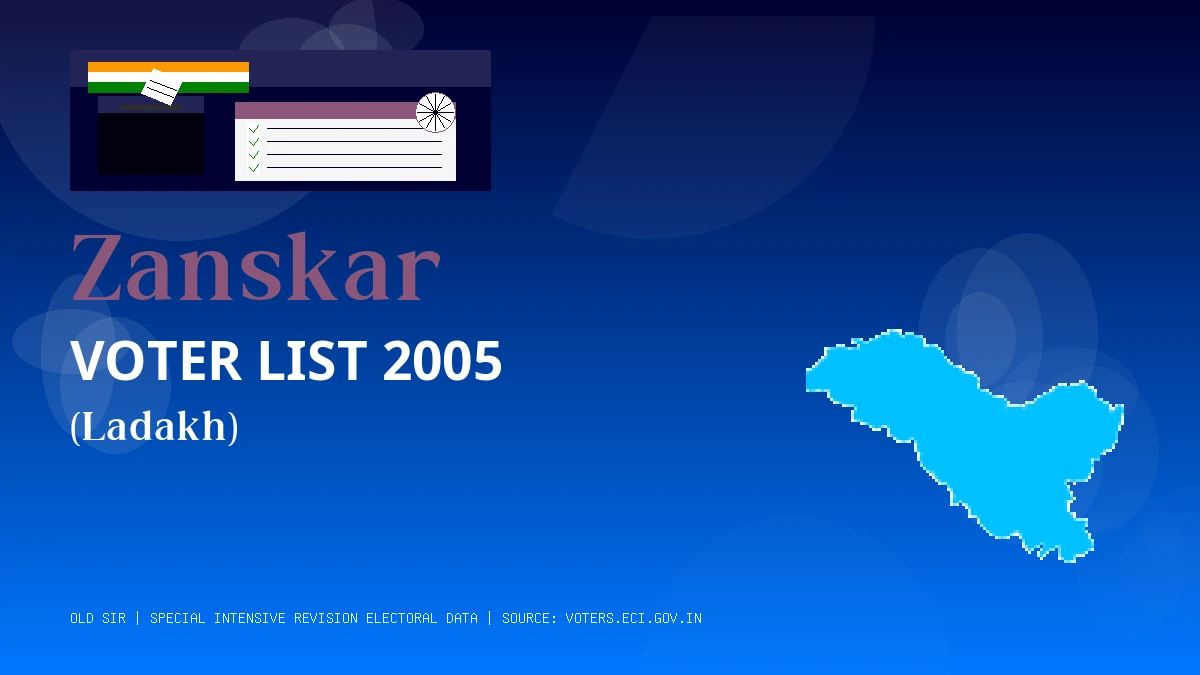 Zanskar Voter List 2005 PDF Download Ladakh