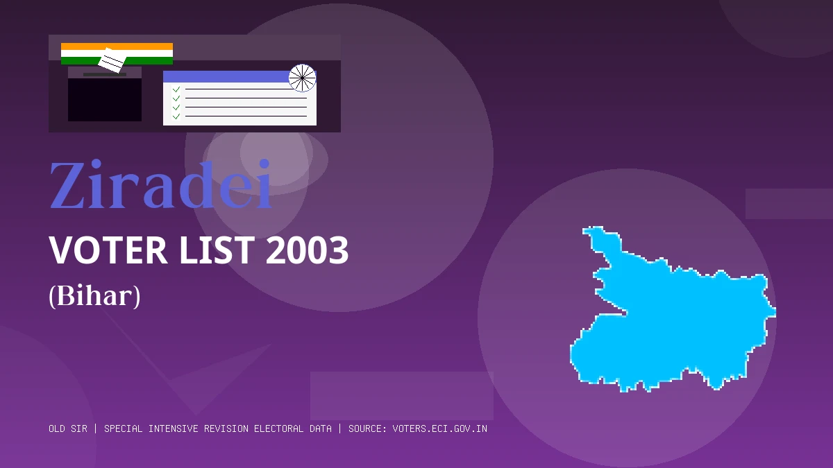 Ziradei Voter List 2003 PDF Download Bihar