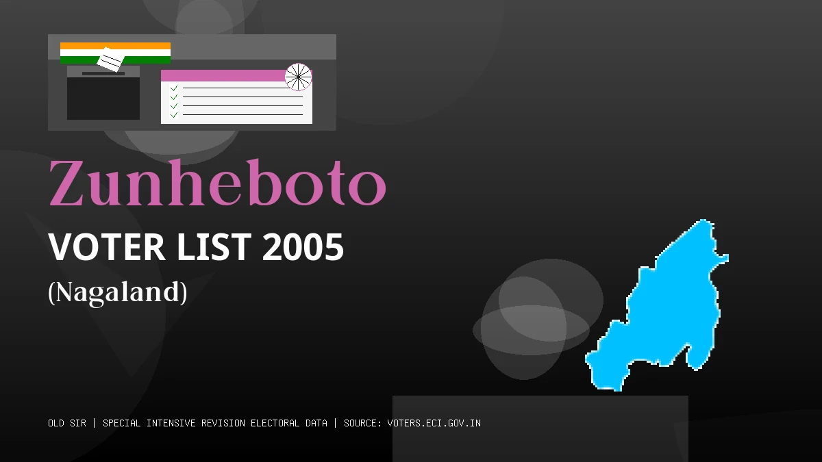 Zunheboto Voter List 2005 PDF Download Nagaland