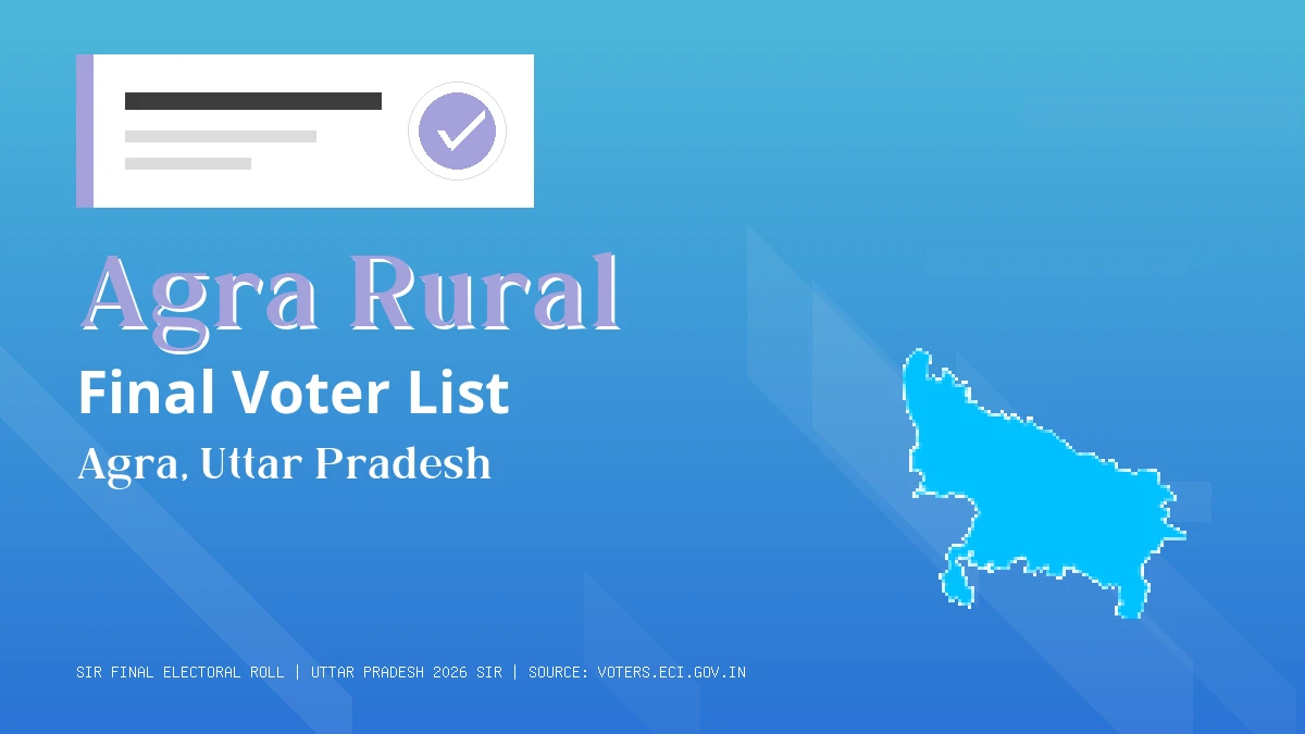 Agra Rural Final Voter List Uttar Pradesh