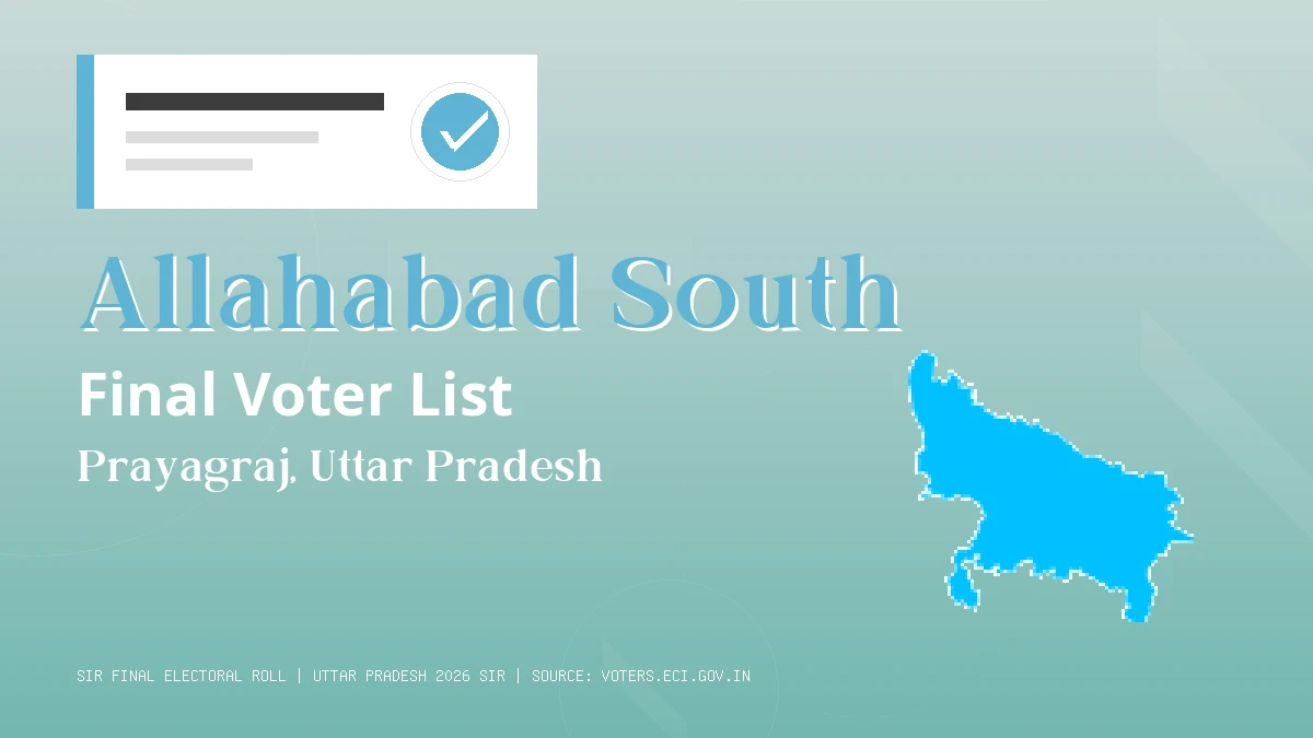 Allahabad South Final Voter List Uttar Pradesh