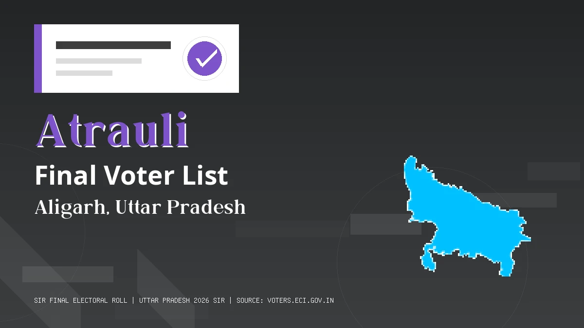 Atrauli Final Voter List Uttar Pradesh