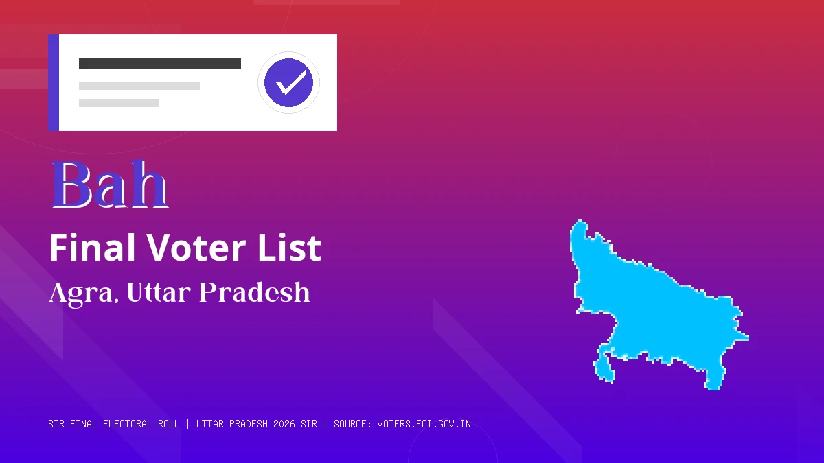 Bah Final Voter List Uttar Pradesh