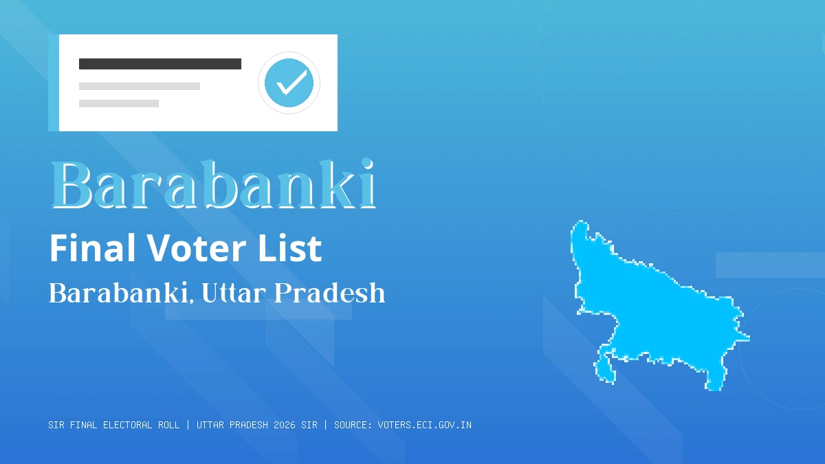 Barabanki Final Voter List Uttar Pradesh