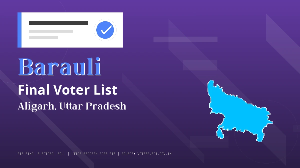 Barauli Final Voter List Uttar Pradesh