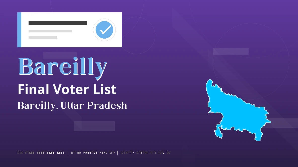Bareilly Final Voter List Uttar Pradesh