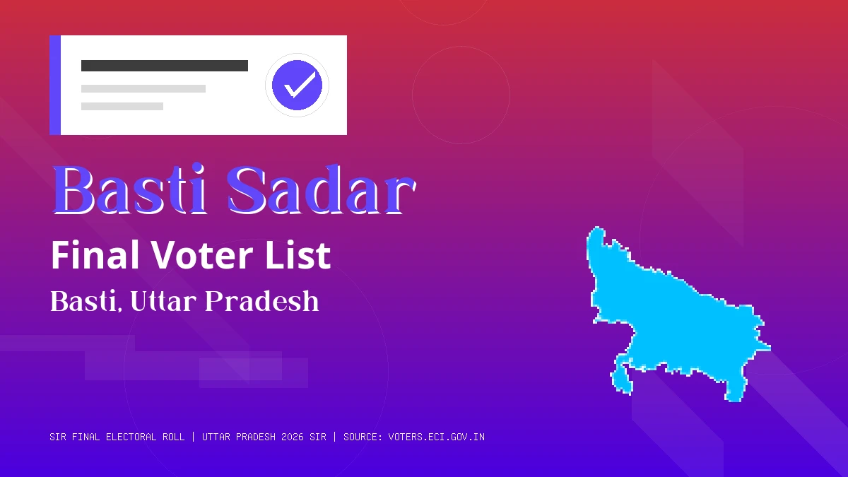 Basti Sadar Final Voter List Uttar Pradesh