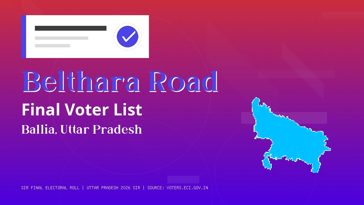 Belthara Road Final Voter List Uttar Pradesh