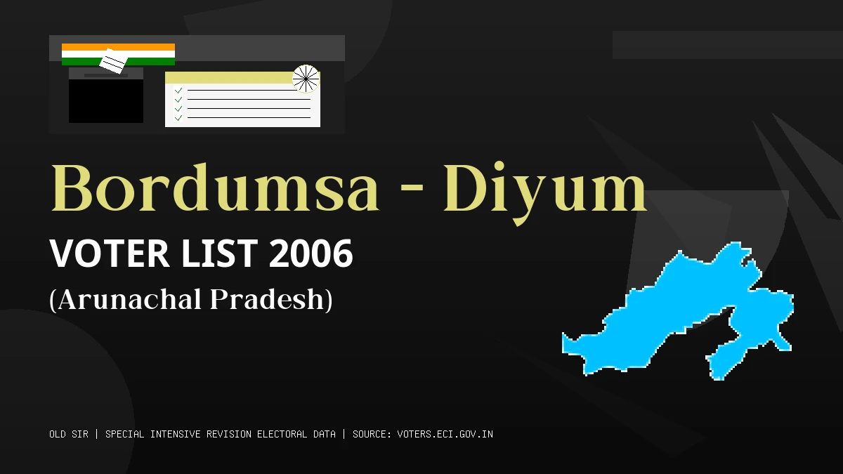 Bordumsa - Diyum Voter List 2006 PDF Download Arunachal Pradesh