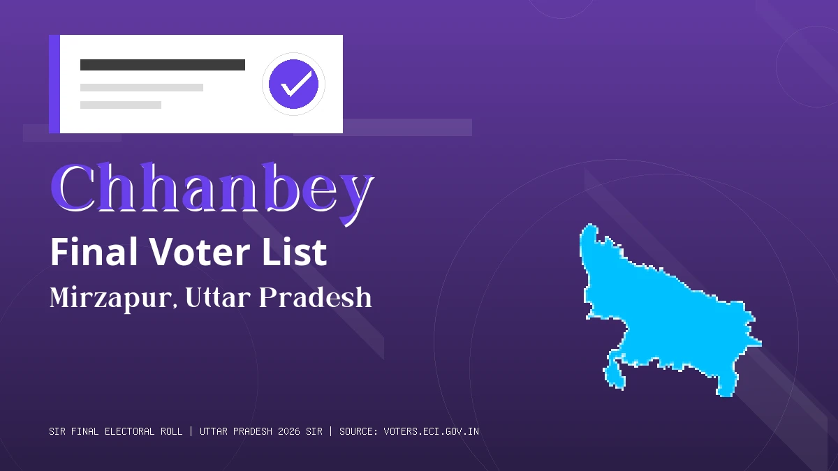 Chhanbey Final Voter List Uttar Pradesh