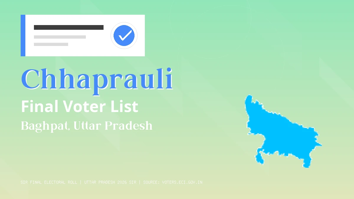Chhaprauli Final Voter List Uttar Pradesh
