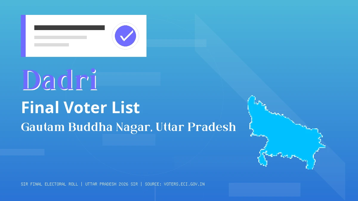 Dadri Final Voter List Uttar Pradesh