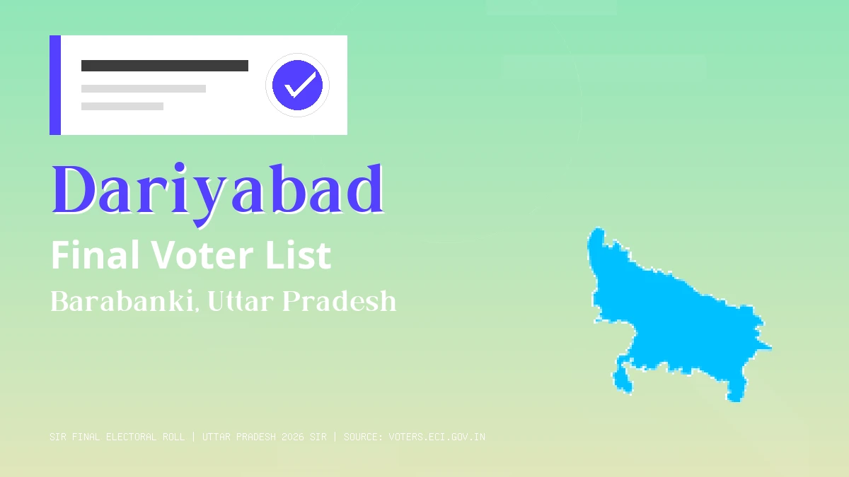 Dariyabad Final Voter List Uttar Pradesh
