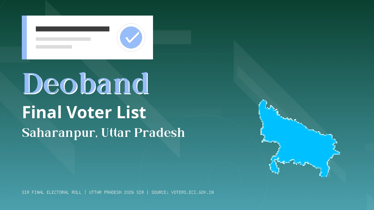 Deoband Final Voter List Uttar Pradesh